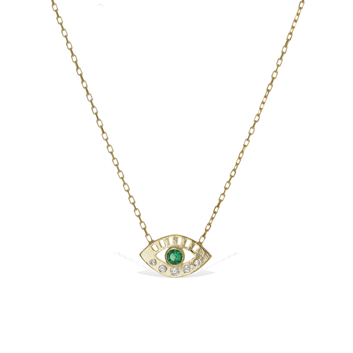 Emerald evil eye necklace deals