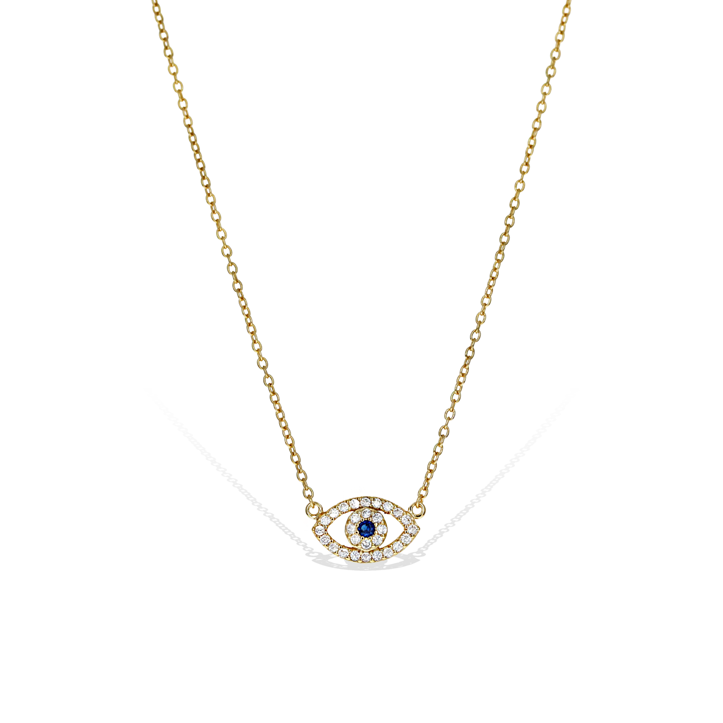 Alexandra Marks Jewelry | Classic Gold CZ Evil Eye Necklace