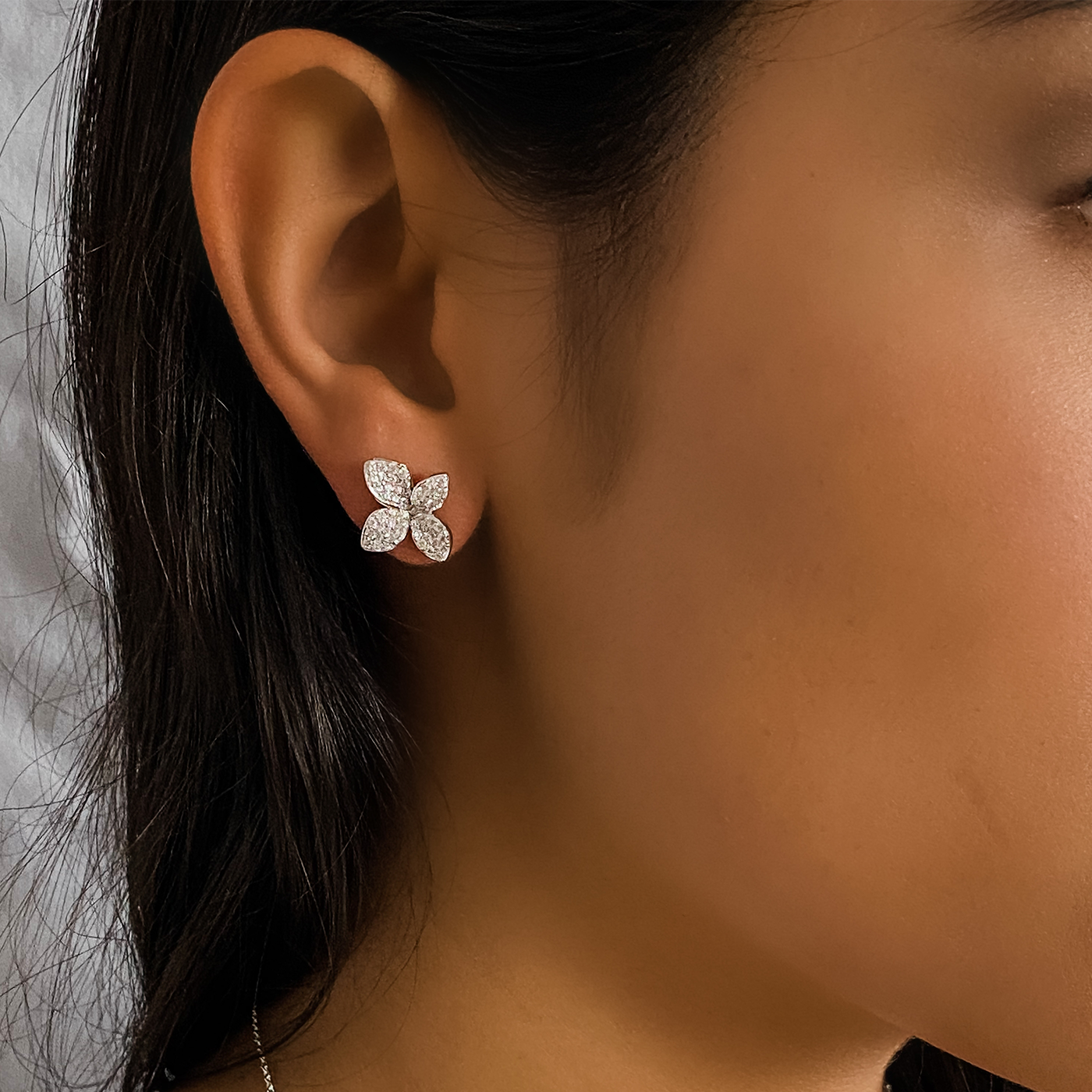 Bridal Flower CZ Stud Earrings from Alexandra Marks Jewelry