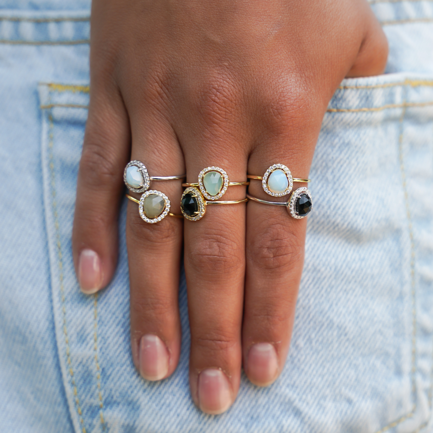 ALexandra Marks Black Onyx Free Form Gemstone Rings