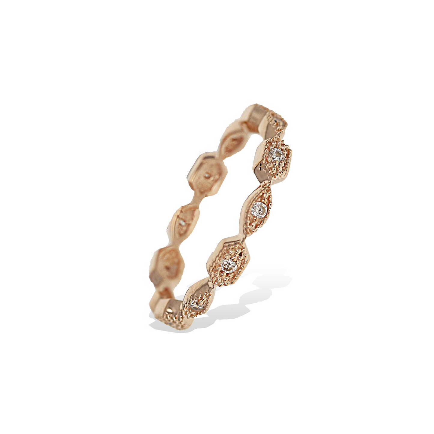 Geometric CZ Rose Gold Eternity Band - Alexandra Marks Jewelry