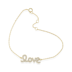 Dainty Gold Love Script Bracelet from Alexandra Marks Jewelry