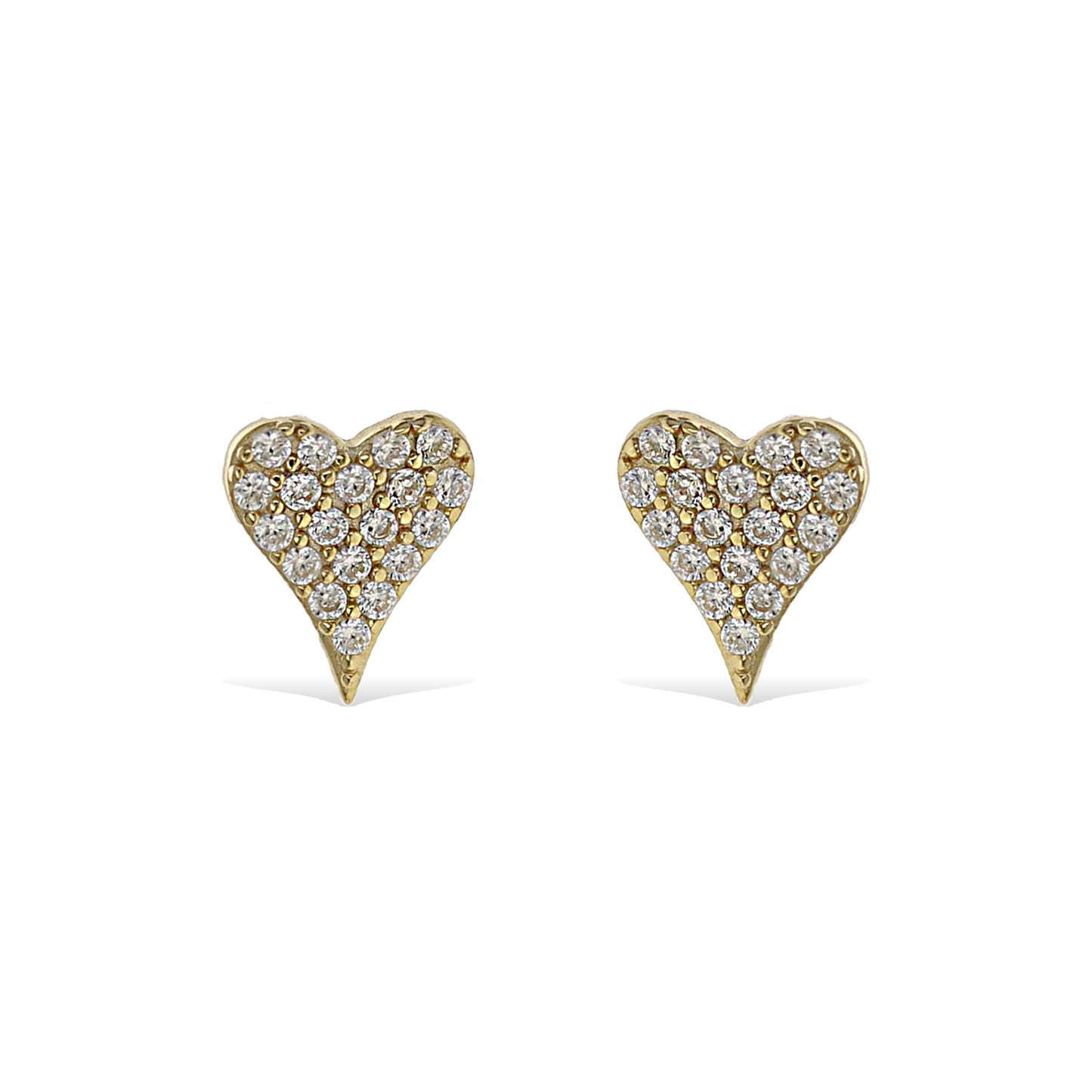 Dainty Cz Heart Stud Earrings in Gold | Alexandra Marks
