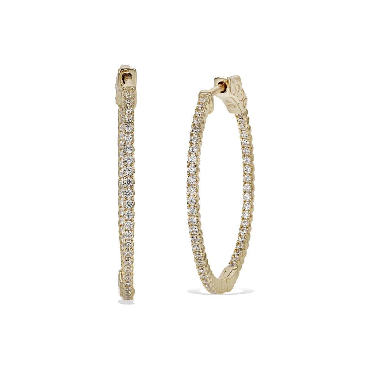 Inside outside hot sale hoop earrings