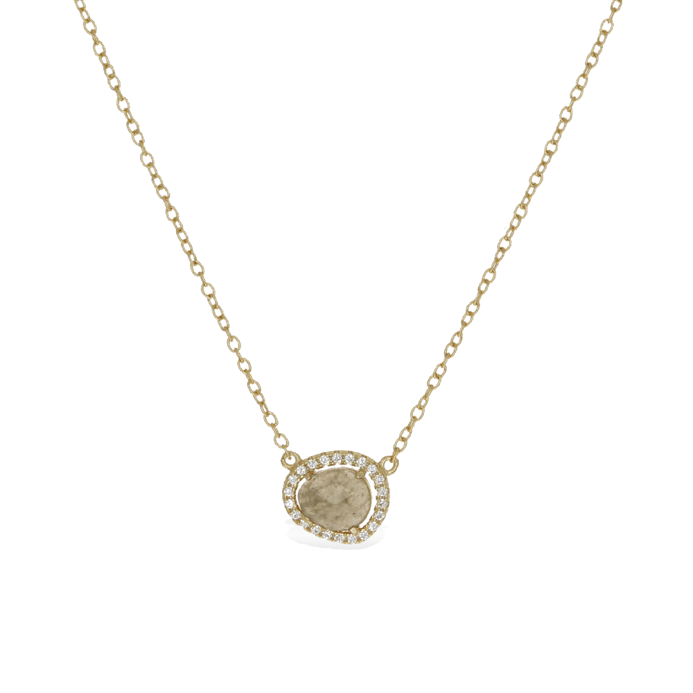 Labradorite Gemstone Gold Necklace | Alexandra Marks Jewelry