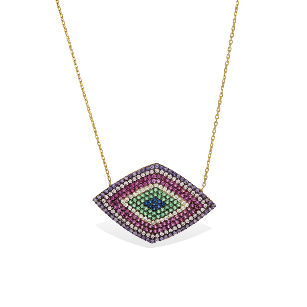 Vivid Colorful CZ Evil Eye Necklace | Alexandra Marks Jewelry