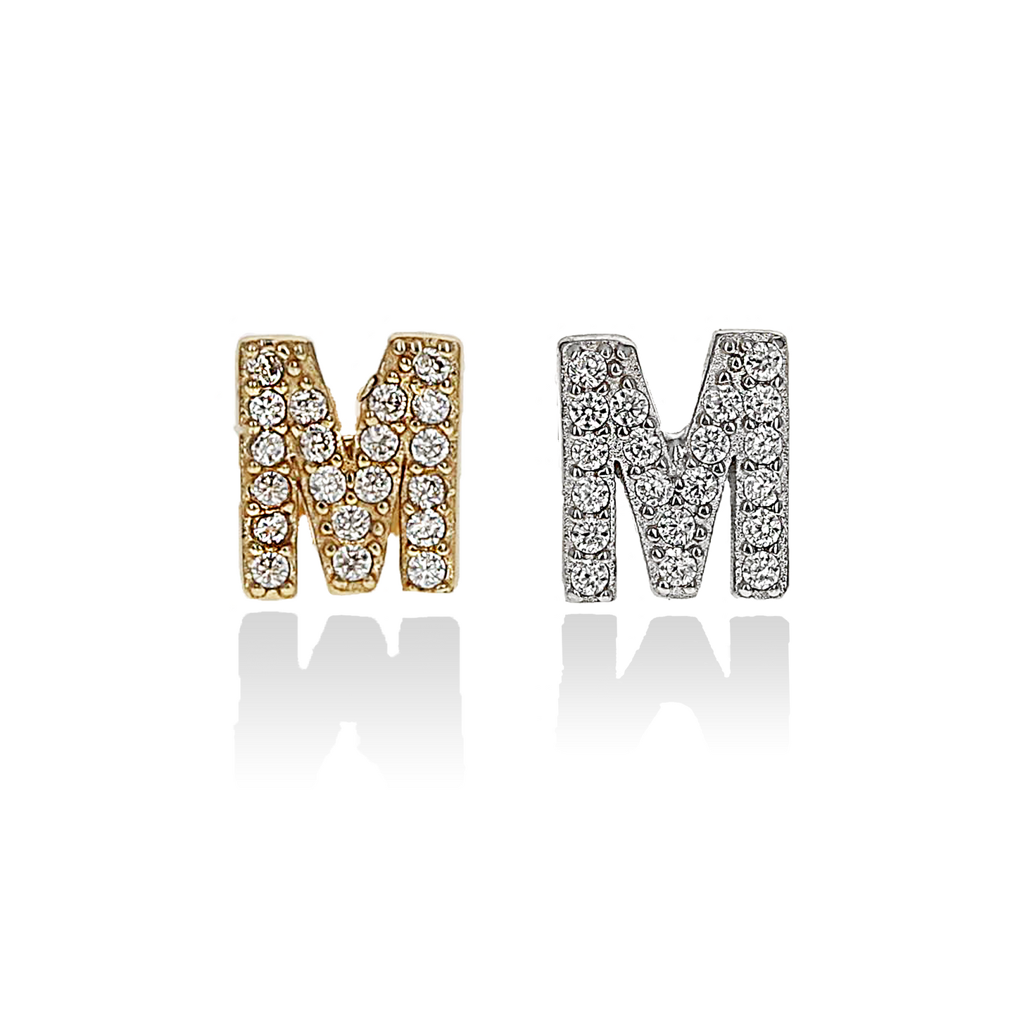 Letter M Single Initial CZ Studs | Alexandra Marks Jewelry