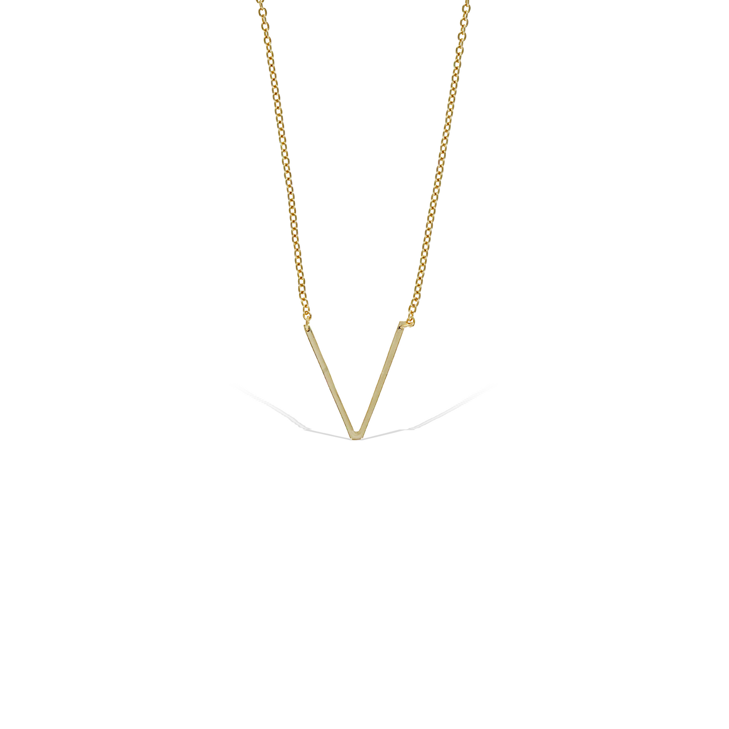 Alexandra Marks | Gold Medium Letter V Initial Necklace