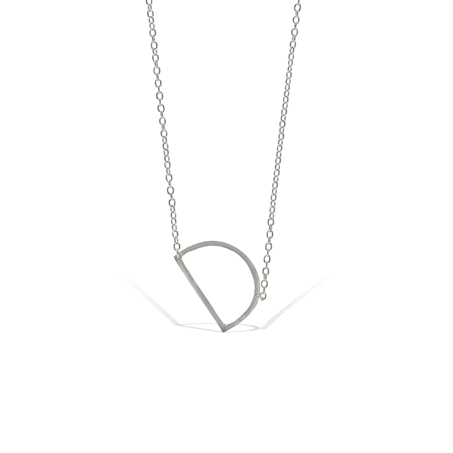 Alexandra Marks | Sideways Letter D Initial Necklace in Silver