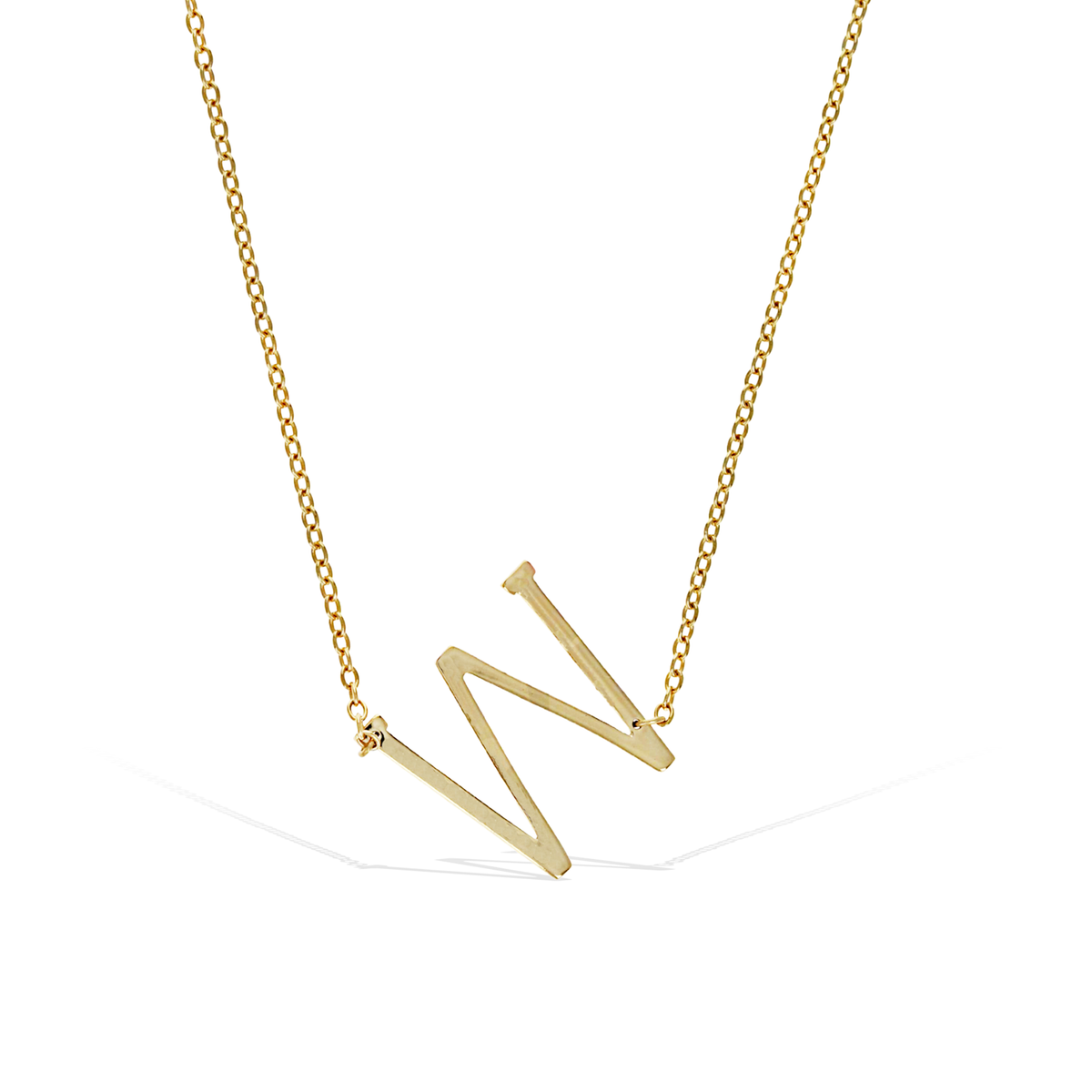 Letter V Modern Initial Necklace- Gold & Silver | Alexandra Marks Jewelry Silver