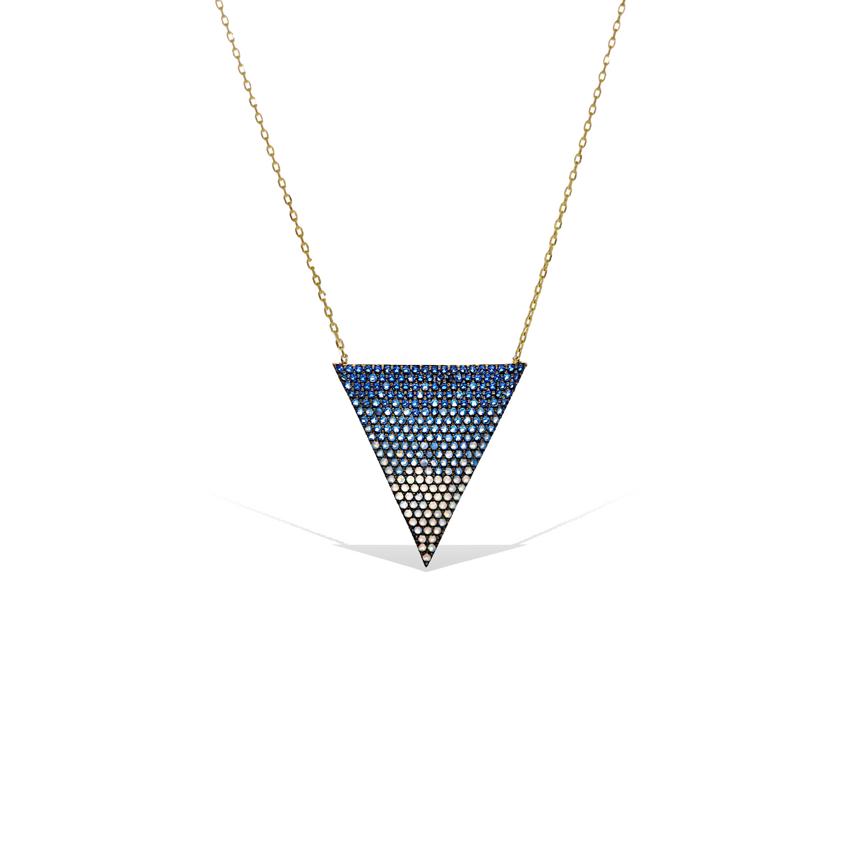 Blue triangle best sale necklace