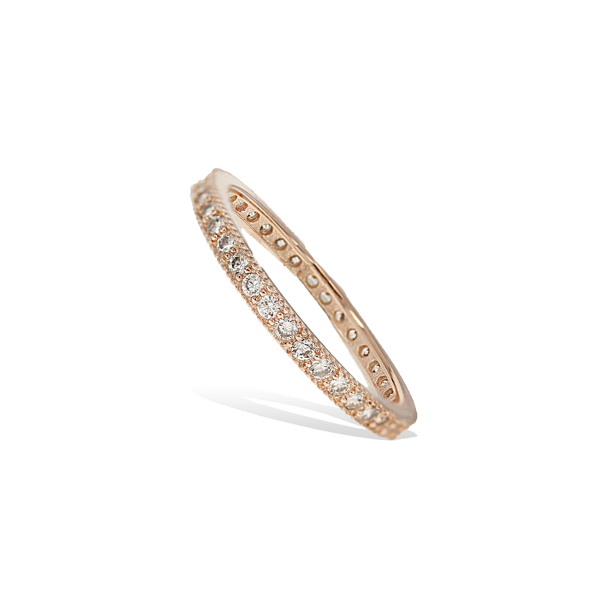 Thin Rose Gold Eternity Band | Alexandra Marks Jewelry