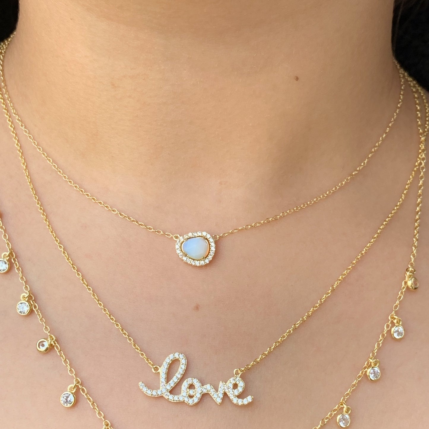 Gold opalite gemstone necklace from Alexandra Marks Jewelry