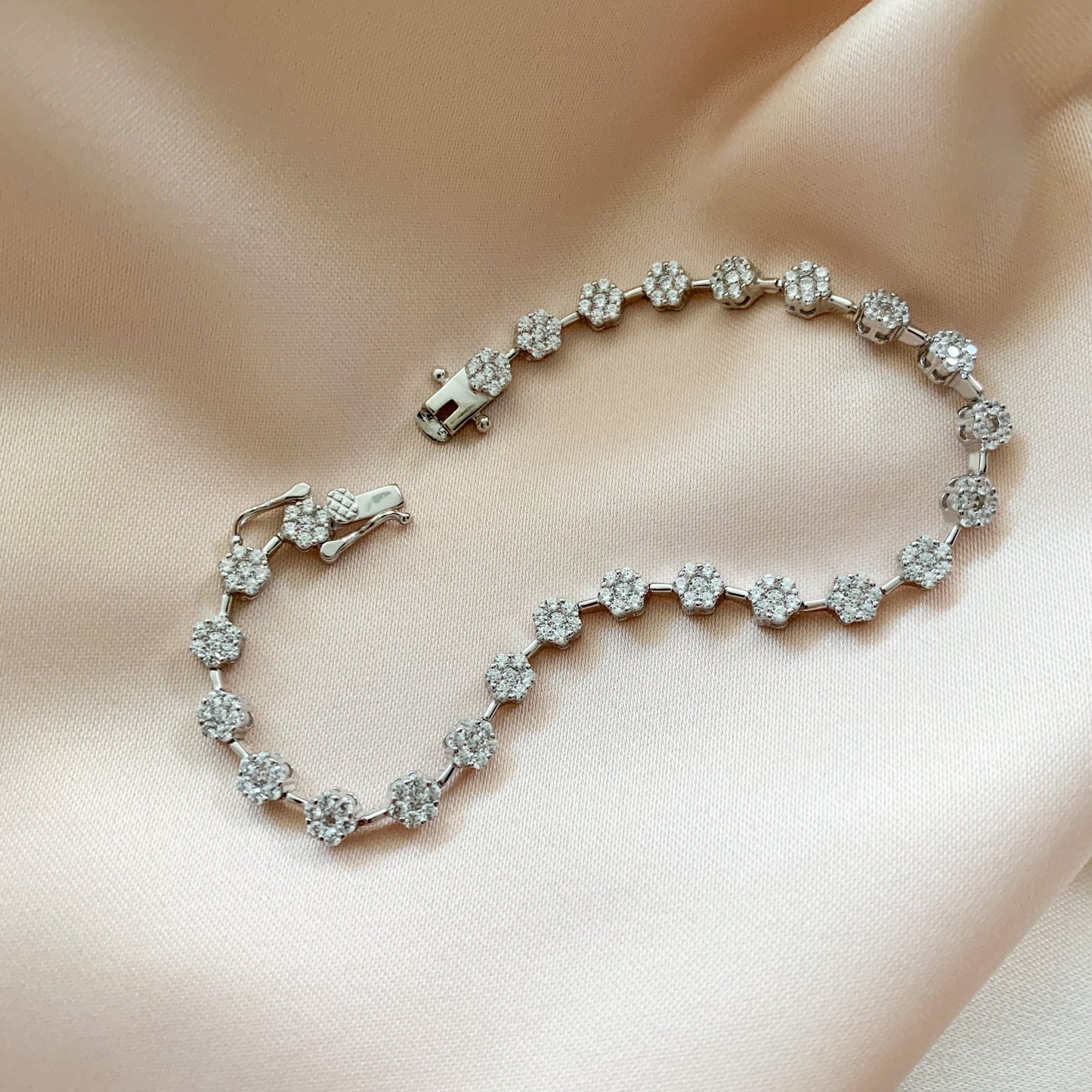 Alexandra Marks Wedding Bouquet Tennis Bracelet