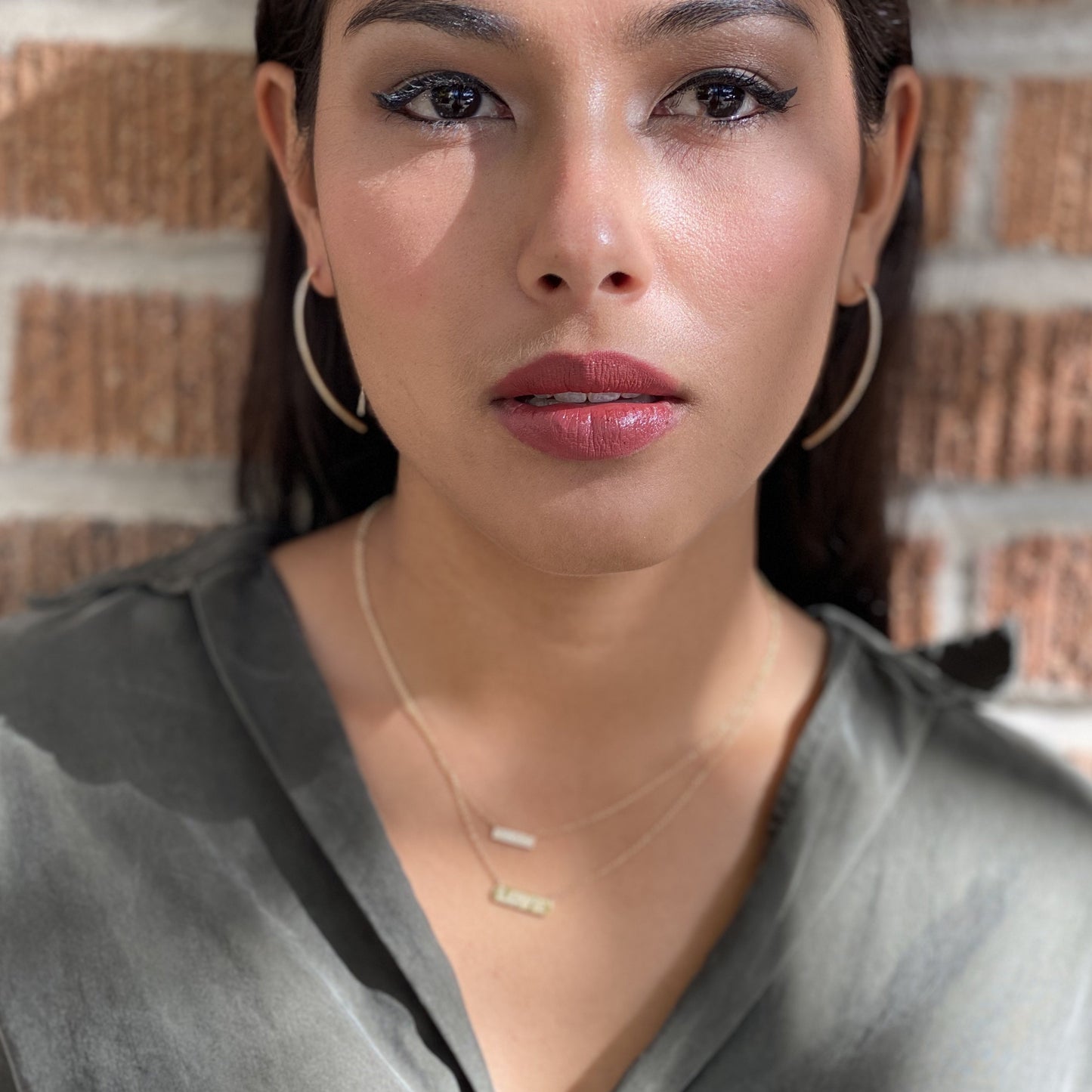 Diamond Thread-Through Gold Hoop Earrings