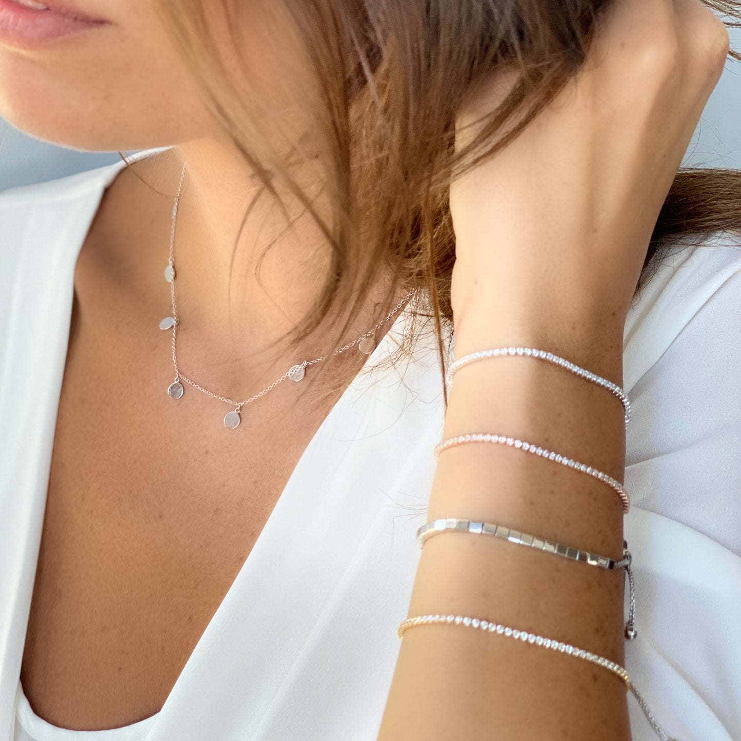 Silver Shiny Square Bracelet