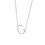 Alexandra Marks | Sideways Letter G Initial Necklace in Silver