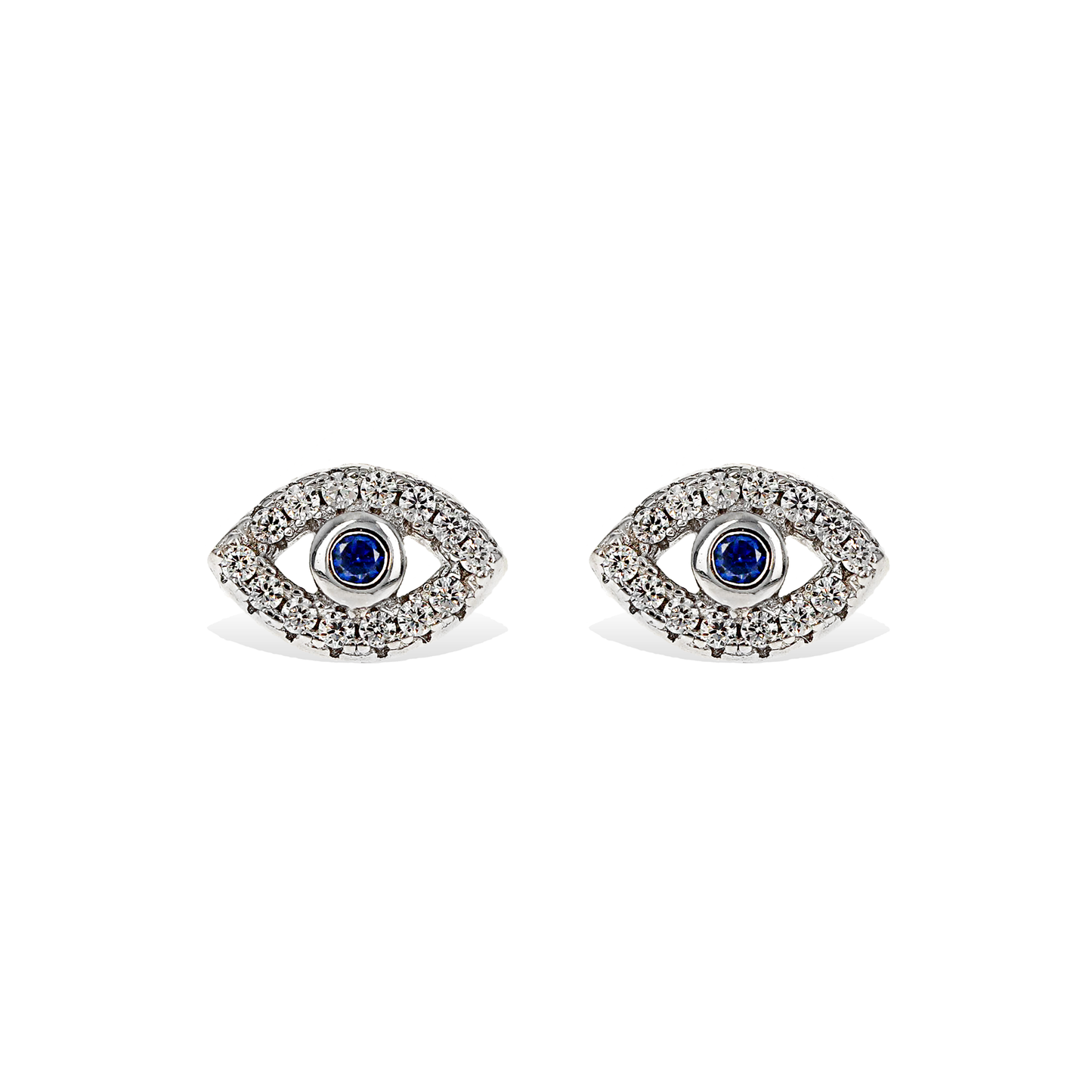 Sterling Silver Evil Eye CZ Stud Earrings - Alexandra Marks Jewelry