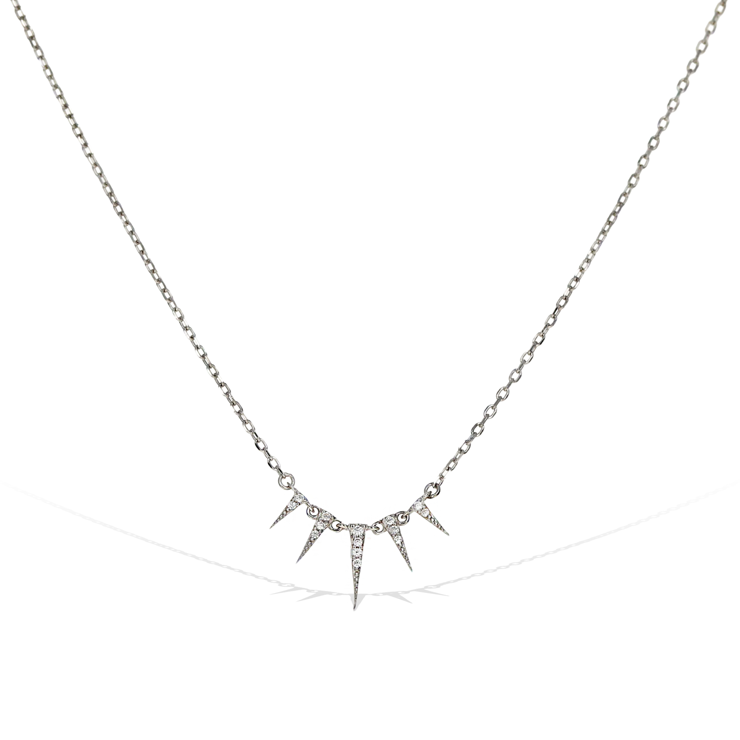 Alexandra Marks | Tiny Triangle Necklace in Sterling Silver
