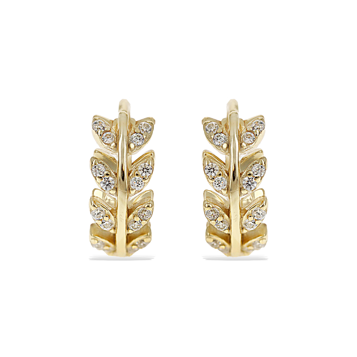 small gold cz vine huggie hoop earrings - Alexandra marks