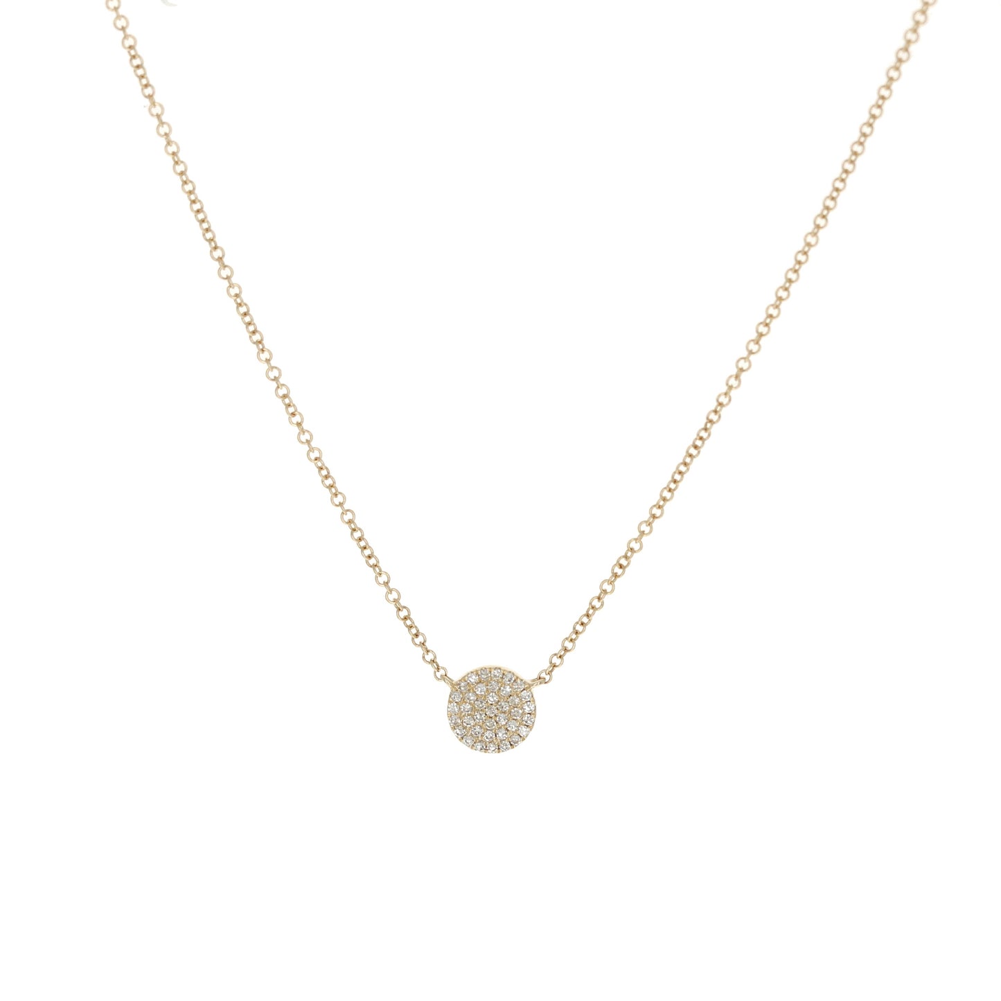 Everyday Diamond and 14kt Gold Disc Necklace - Alexandra Marks Jewelry