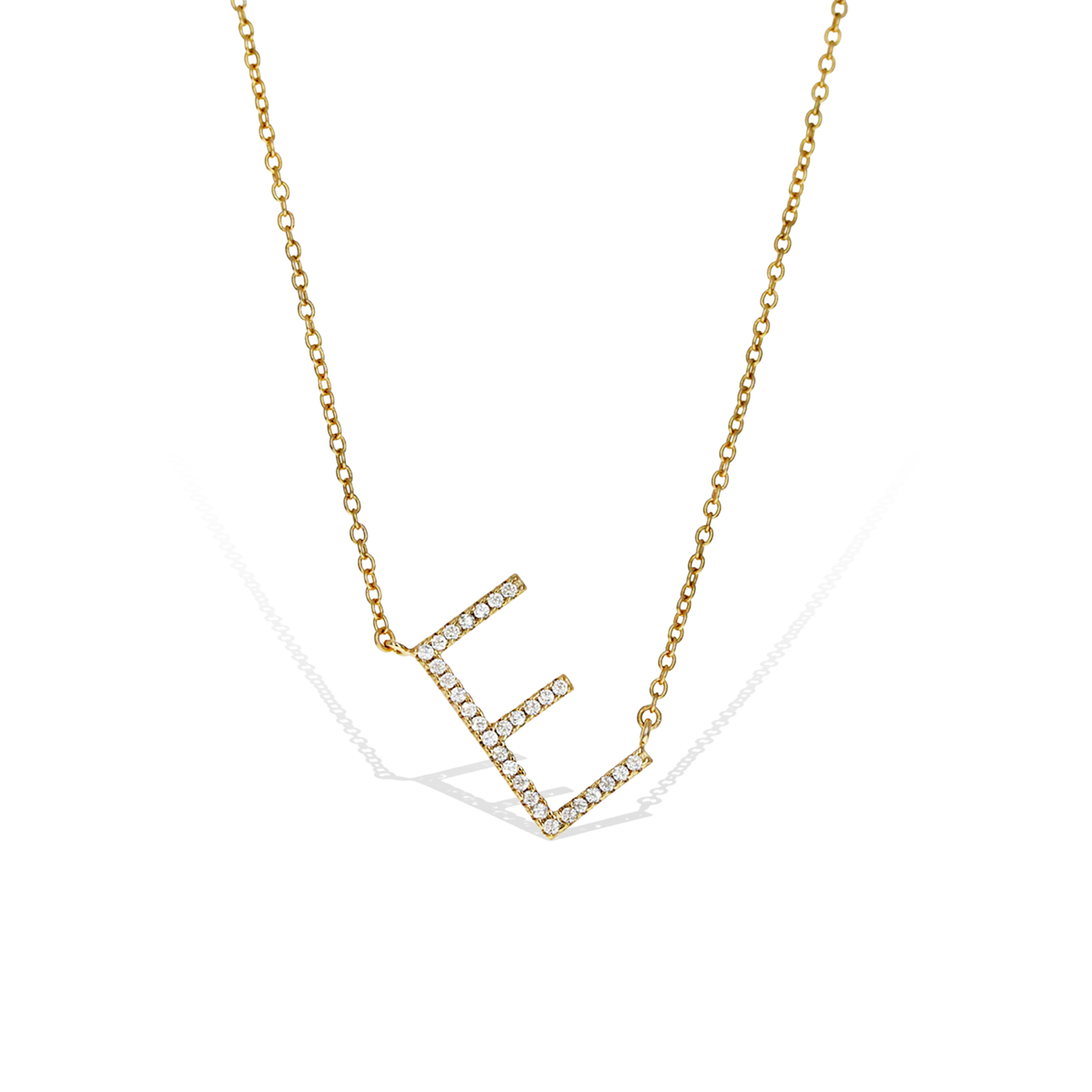 Gold e online initial necklace