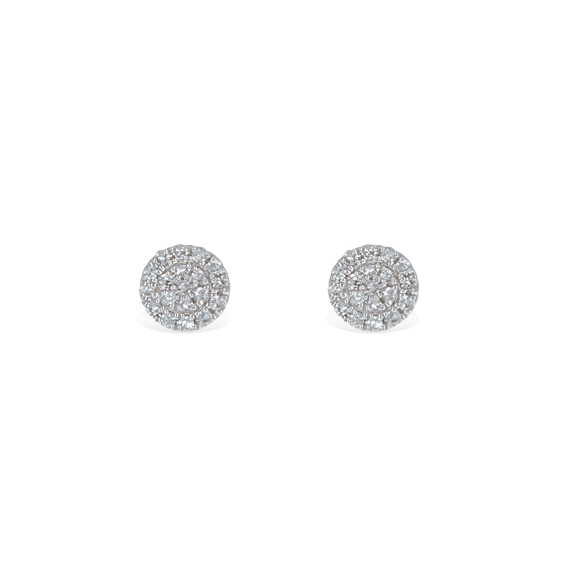 Tiny Diamond Circle Stud Earrings, 14k White Gold - Alexandra Marks Jewelry