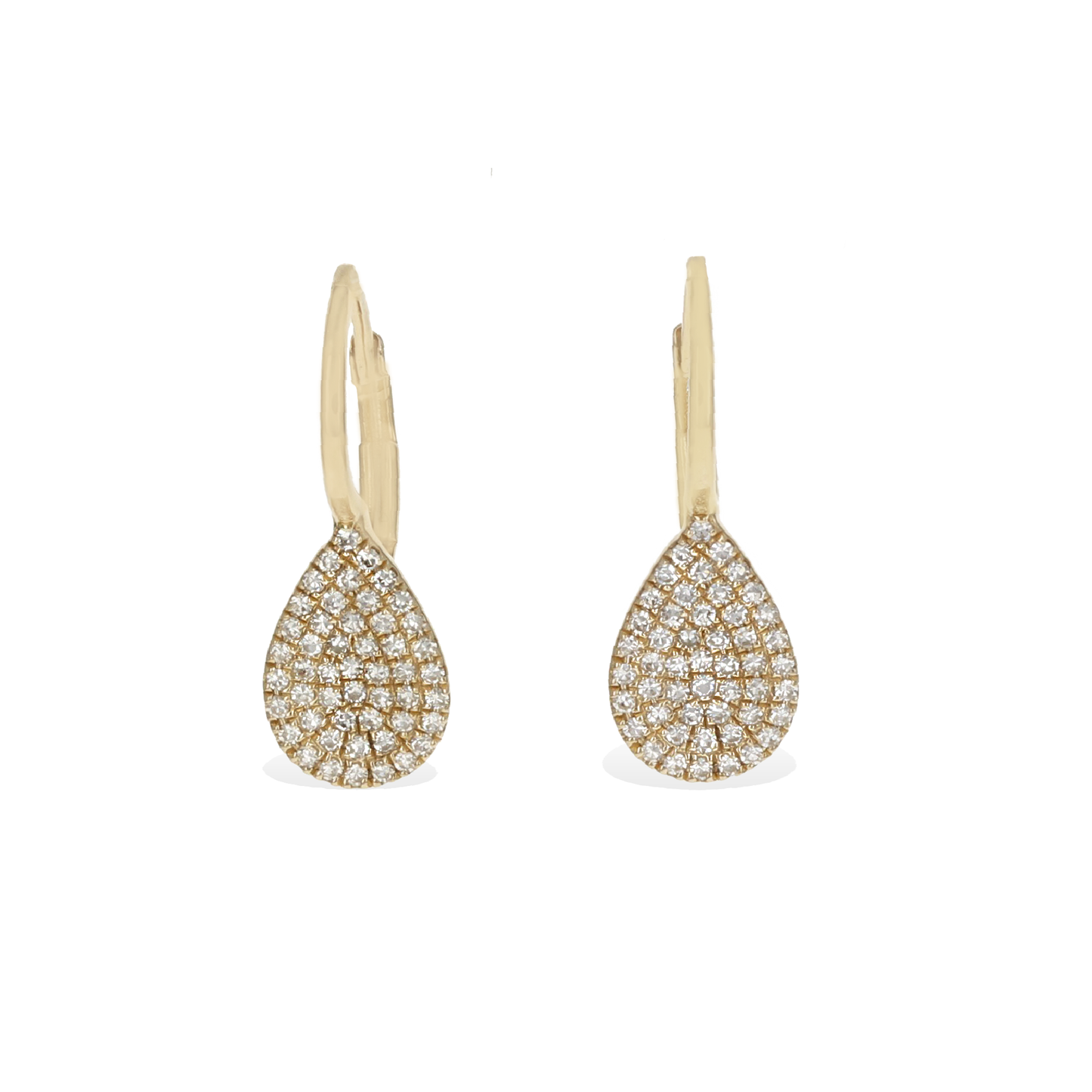 Pave' Diamond Pear Shaped Drop Earrings - Alexandra Marks Jewelry