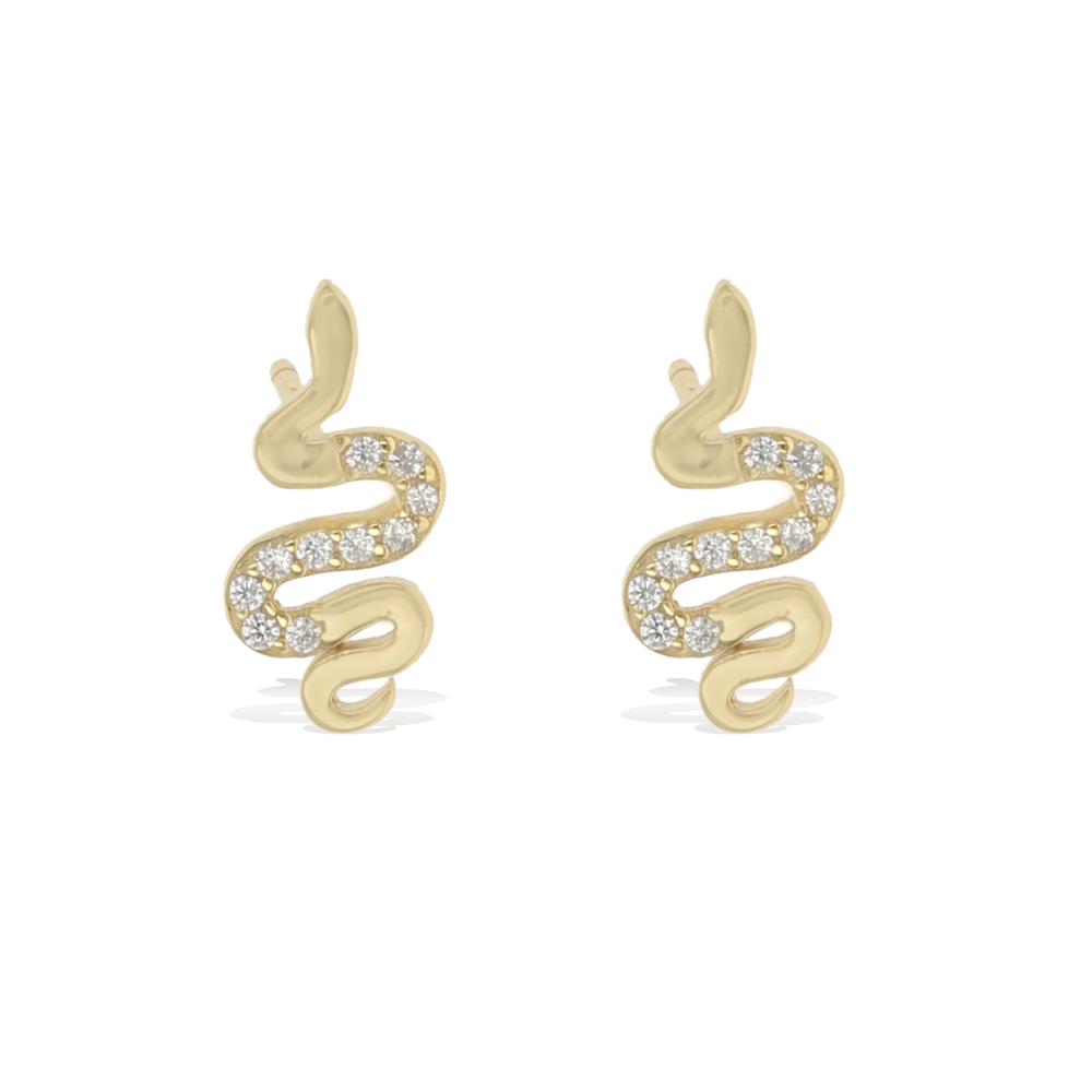 Alexandra Marks | Small Slithering Snake Gold Stud Earrings