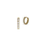 Alexandra Marks |  Extra Small CZ Gold Hoop Earrings