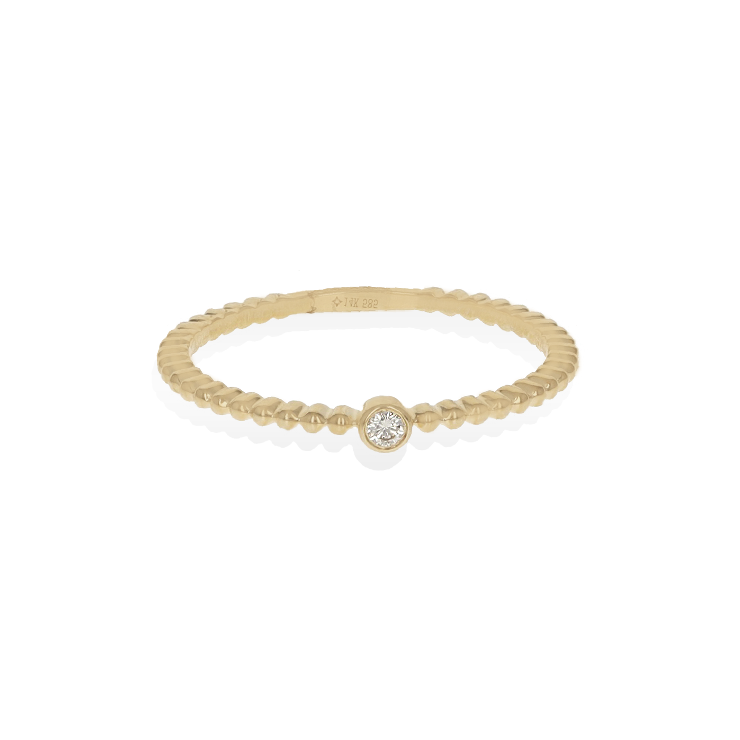 Dainty Diamond Bead 14k Gold Ring | Alexandra Marks Jewelry