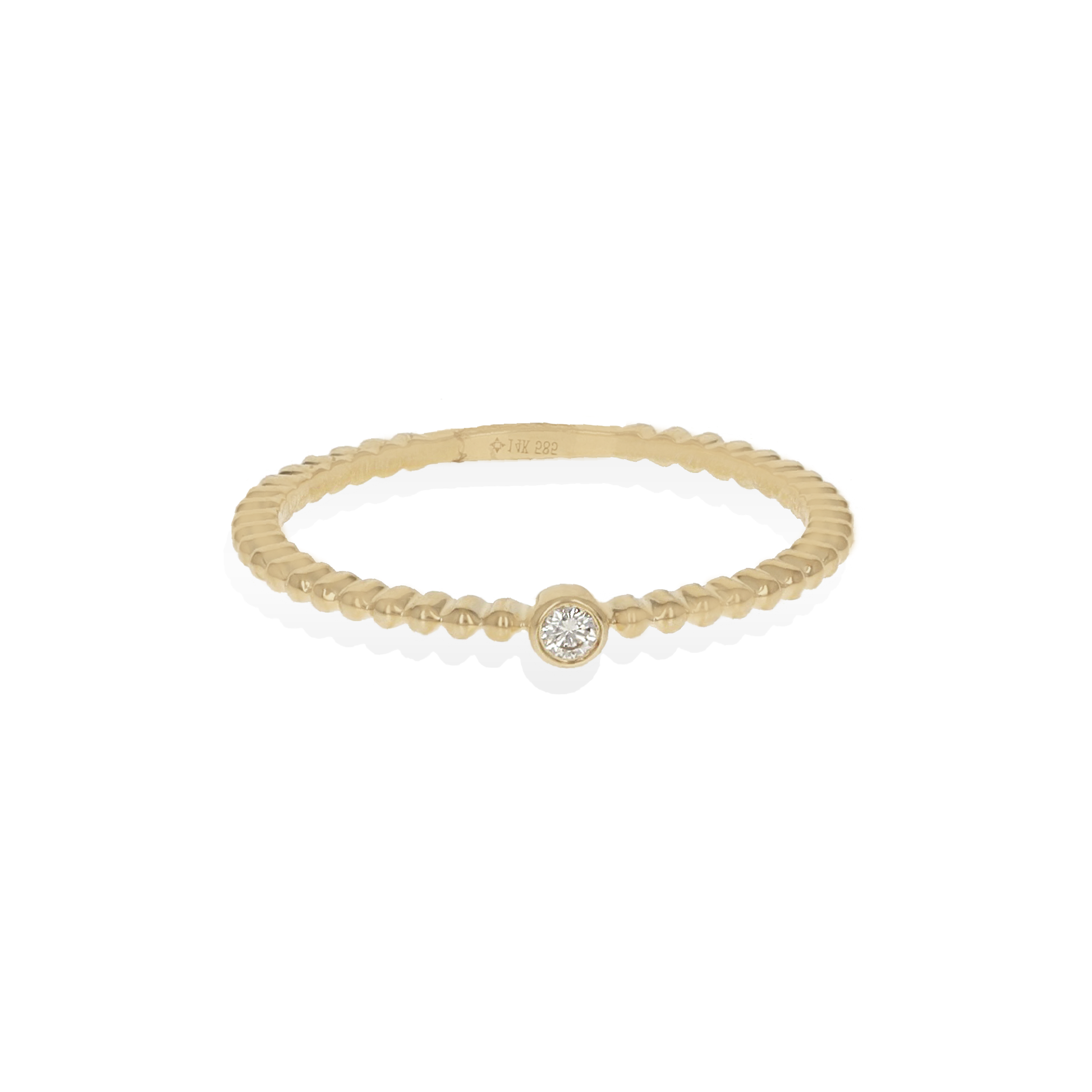 Dainty Diamond Bead 14k Gold Ring | Alexandra Marks Jewelry
