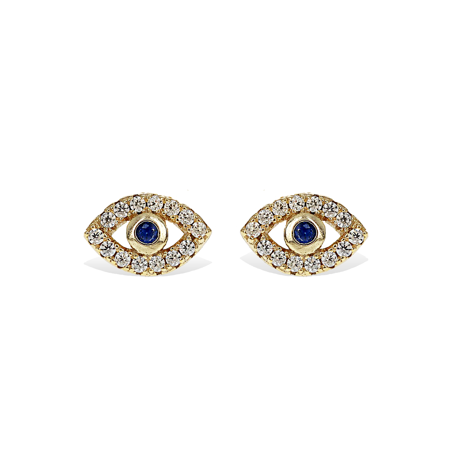 Alexandra Marks | Gold CZ Evil Eye Stud Earrings