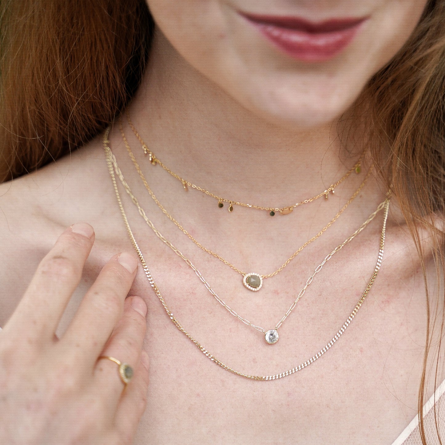 Gold Labradorite Gemstone Necklace from Alexandra Marks Jewelry