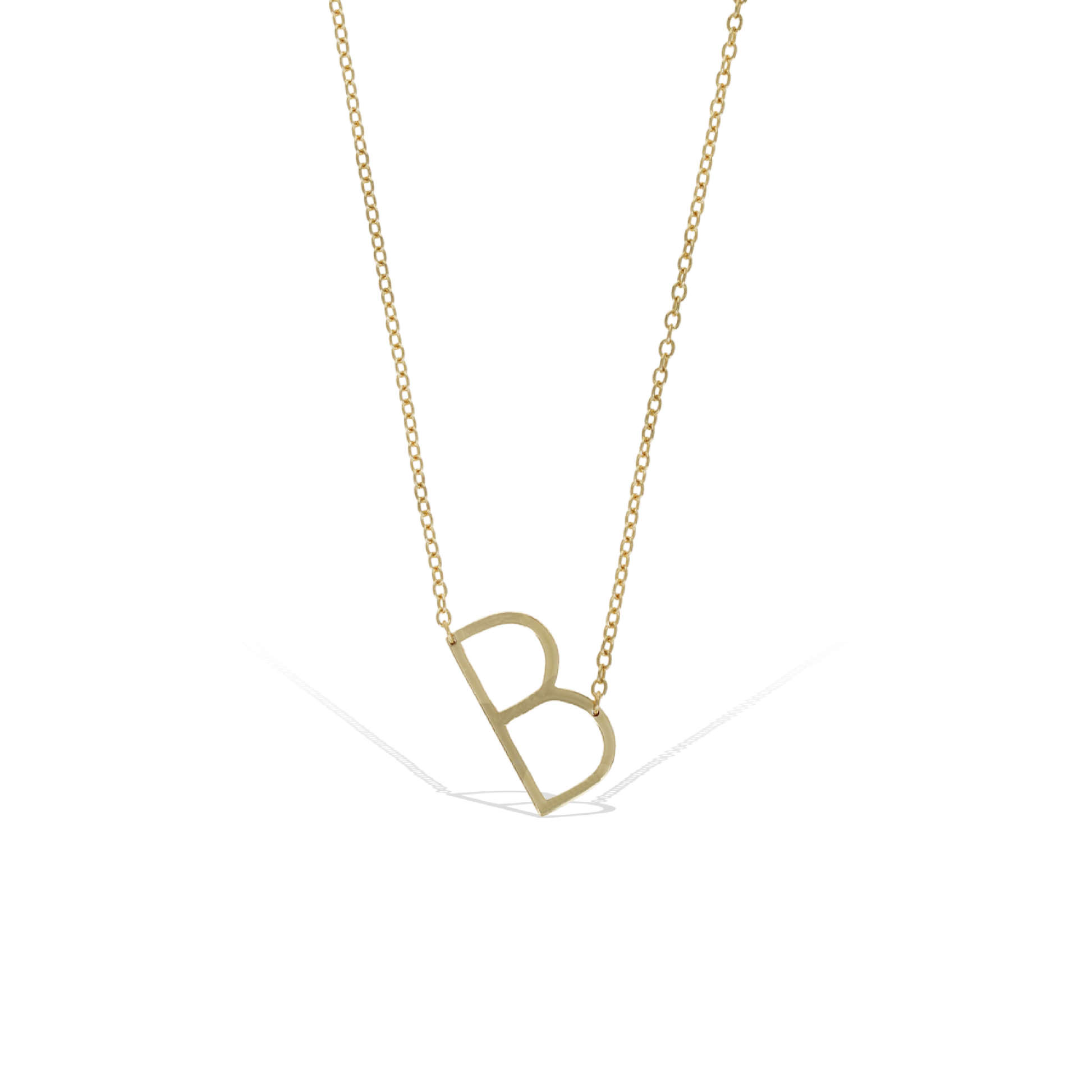 Letter B Gold Initial Necklace | Alexandra Marks Jewelry