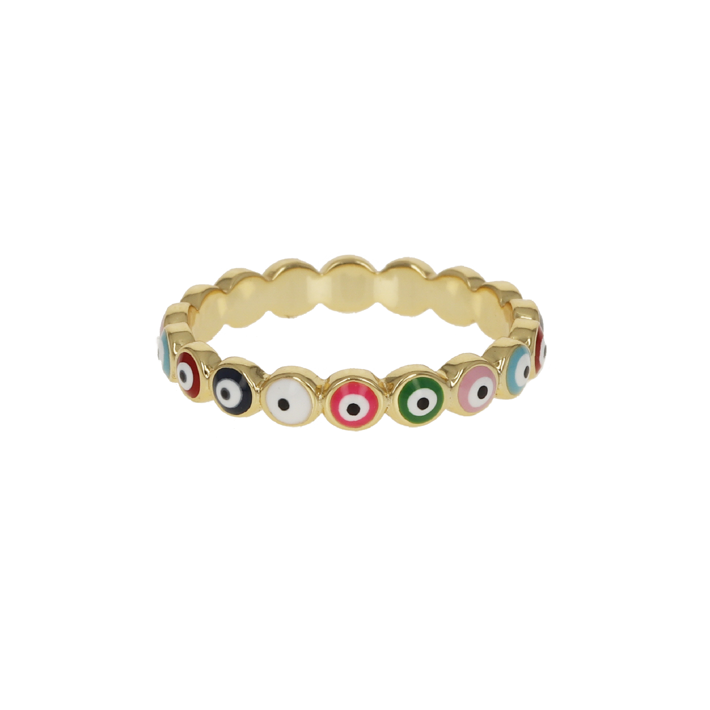 Bright Rainbow Evil Eye Eternity Band - Alexandra Marks Jewelry
