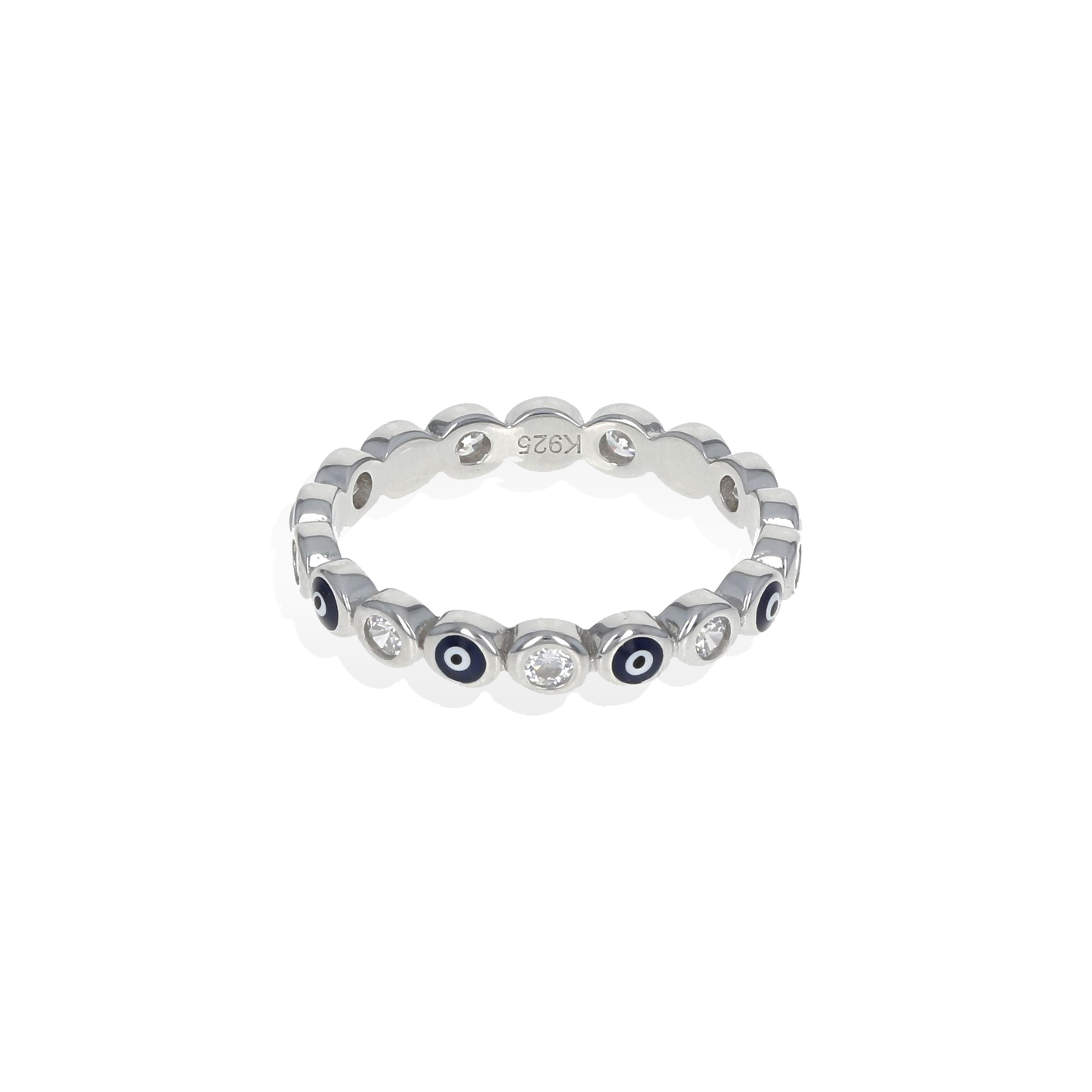 Navy blue evil eye eternity band from Alexandra Marks Jewelry