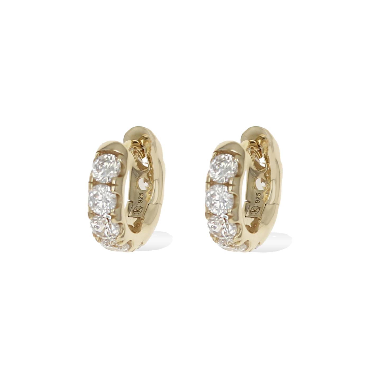 Diamond like gold hoop earrings from Alexandra Marks Jewelry