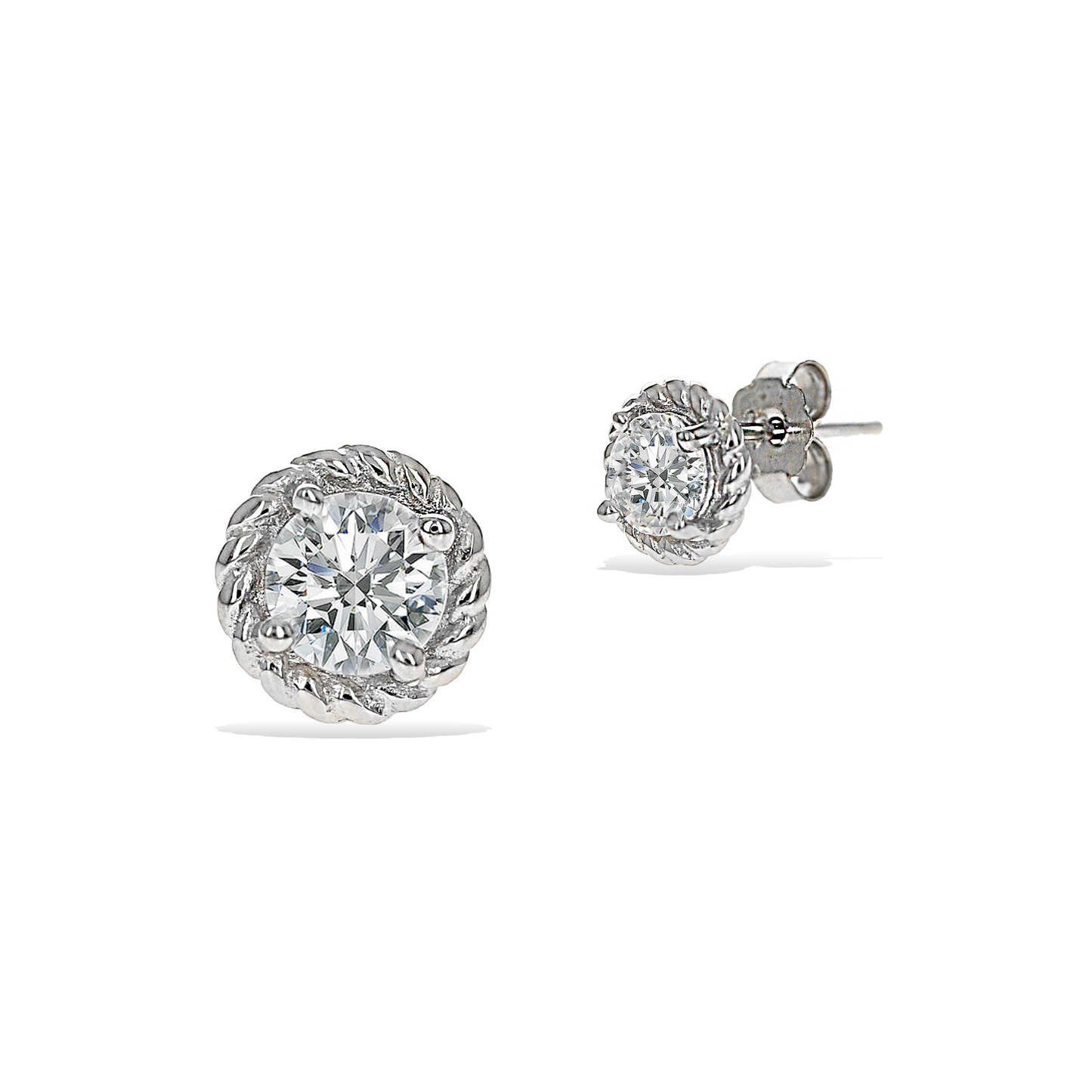 Alexandra Marks | Round Cz Stud Earrings in Sterling Silver