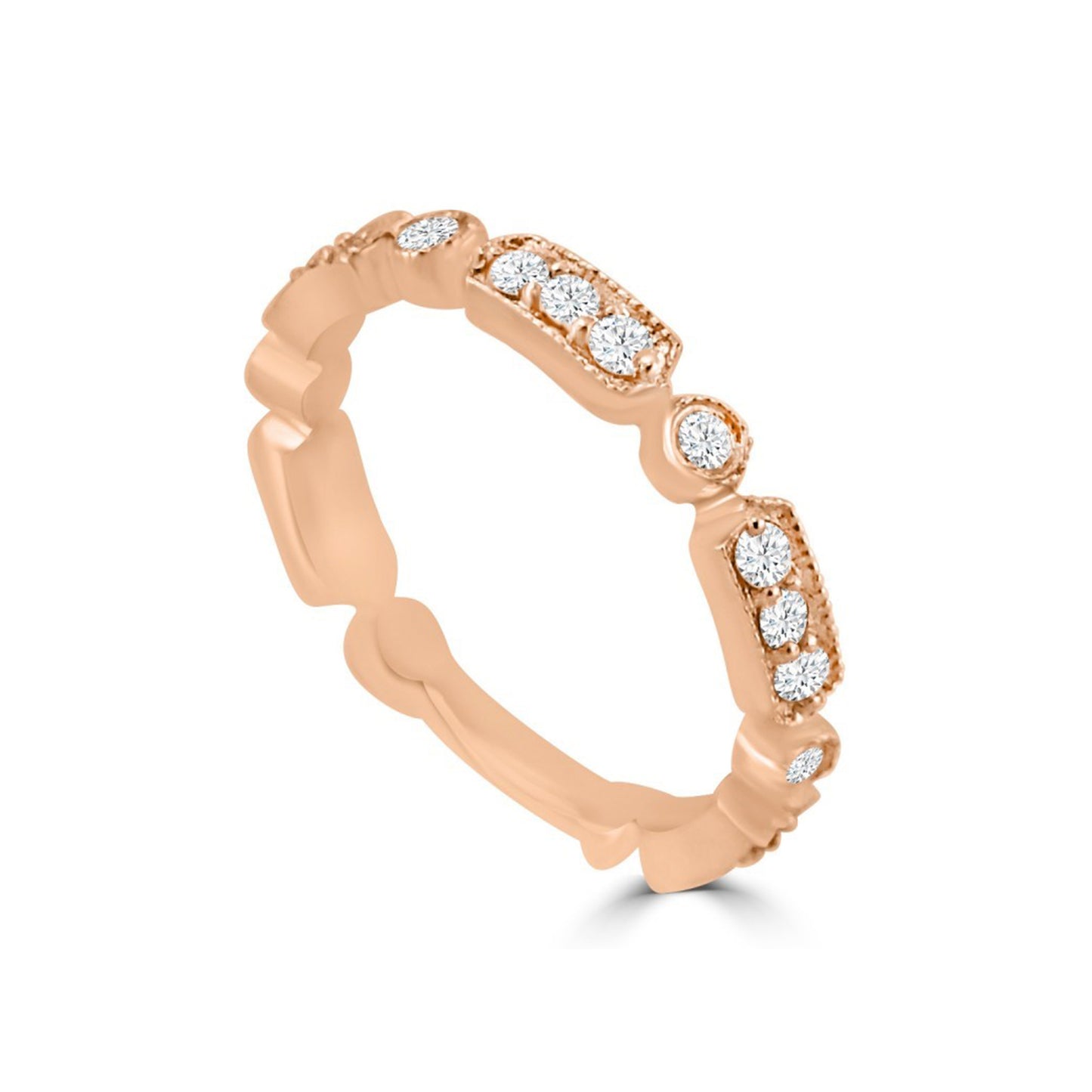 14kt rose gold, diamond, eternity band ring