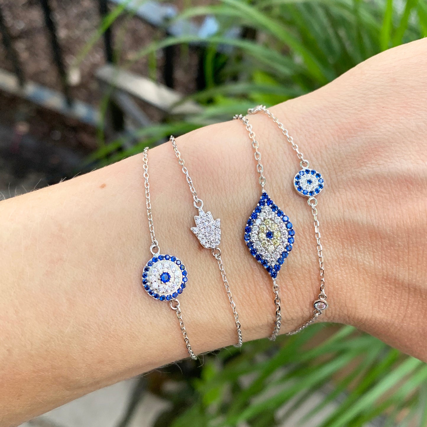 Sterling Silver Evil Eye Disc Bracelet - Alexandra Marks Jewelry