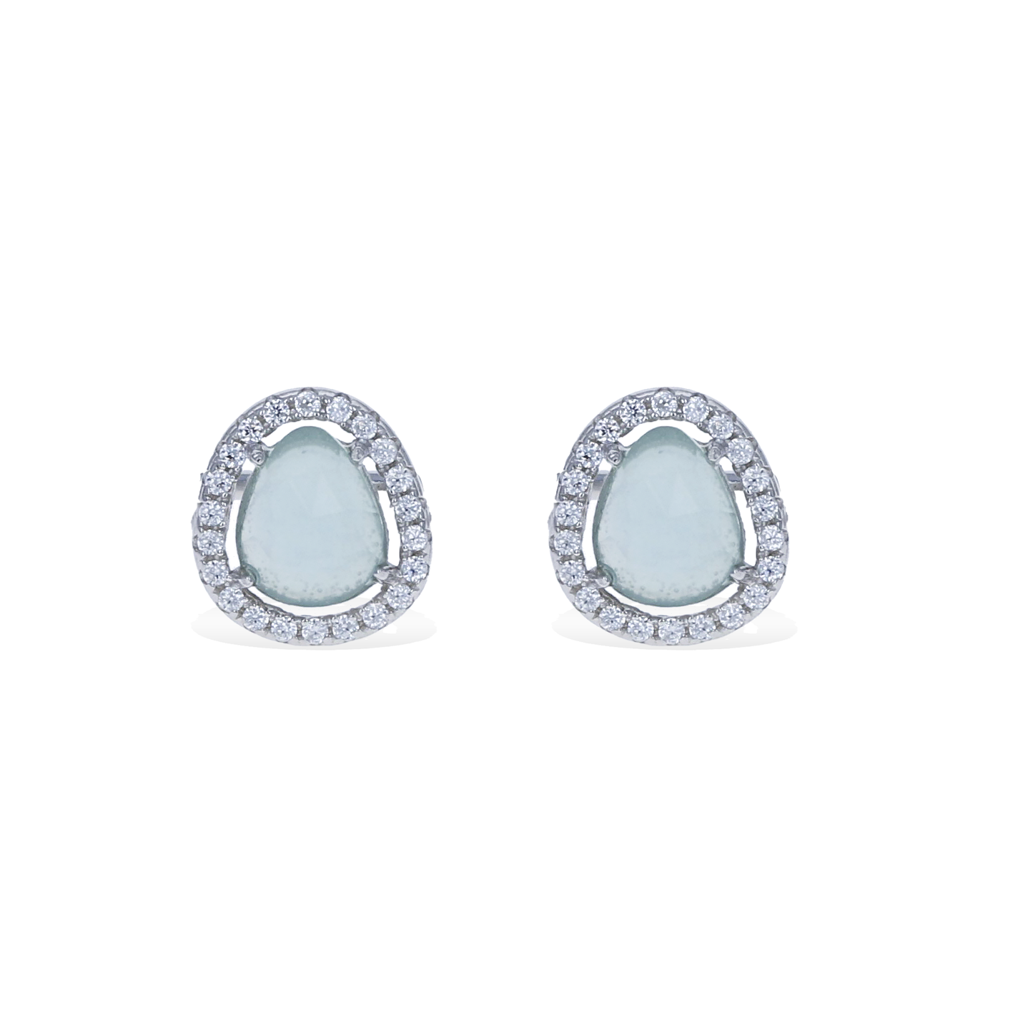 Dainty Aquamarine Gemstone Silver Stud Earrings | Alexandra Marks Jewelry
