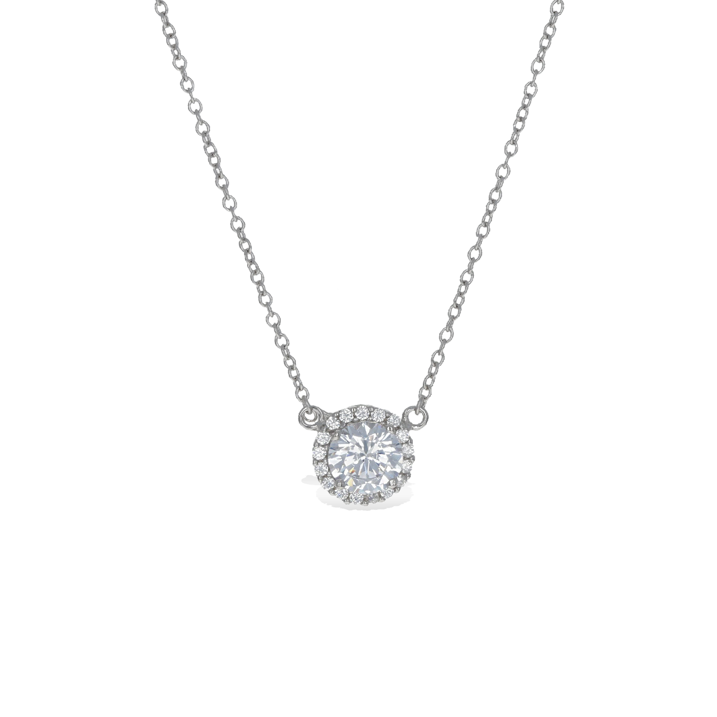 Silver Classic Solitaire CZ Necklace - Alexandra Marks Jewelry