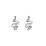 Small Snake Sterling Silver Stud Earrings - Alexandra Marks 