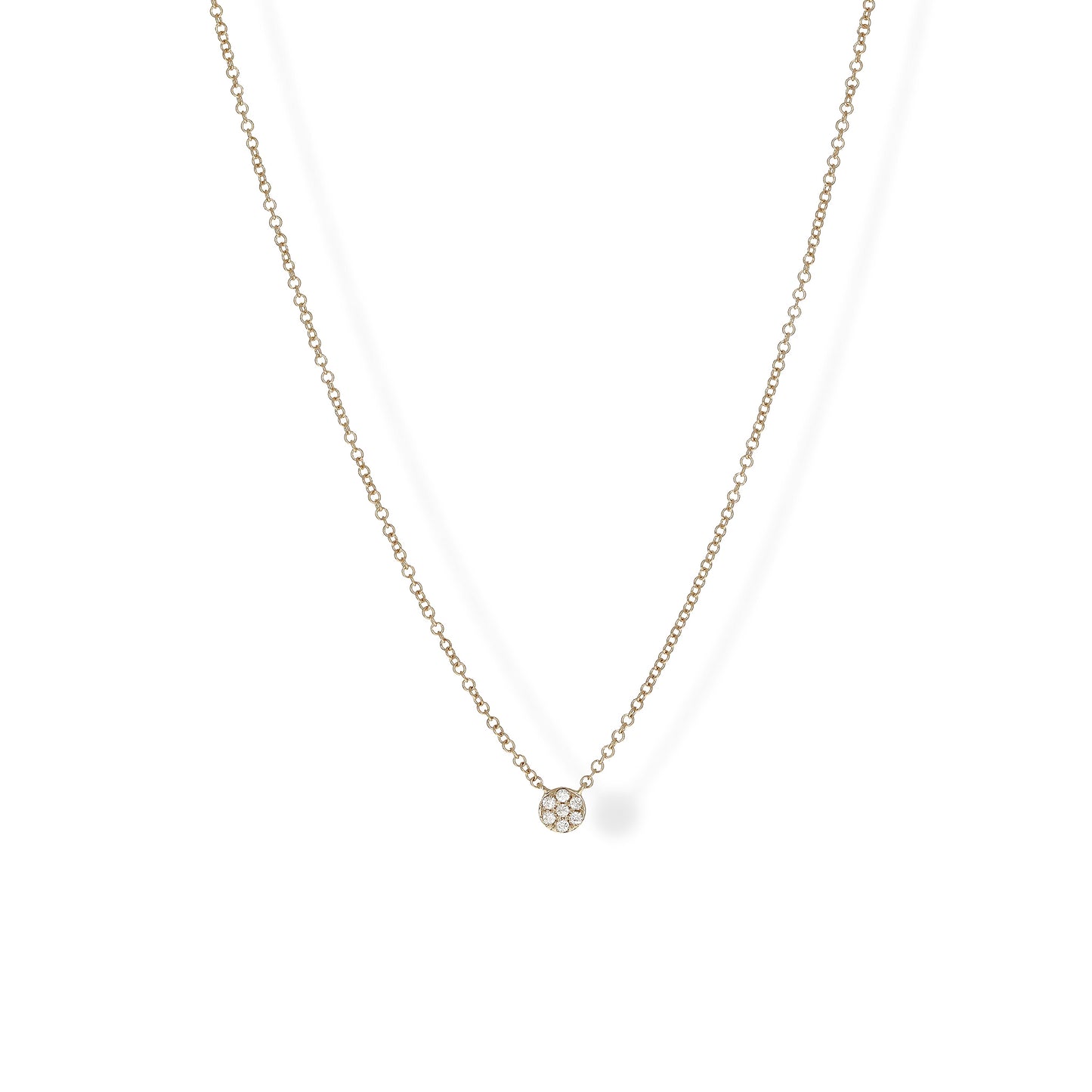 Alexandra Marks Jewelry | Tiny Diamond Circle Necklace in 14kt gold