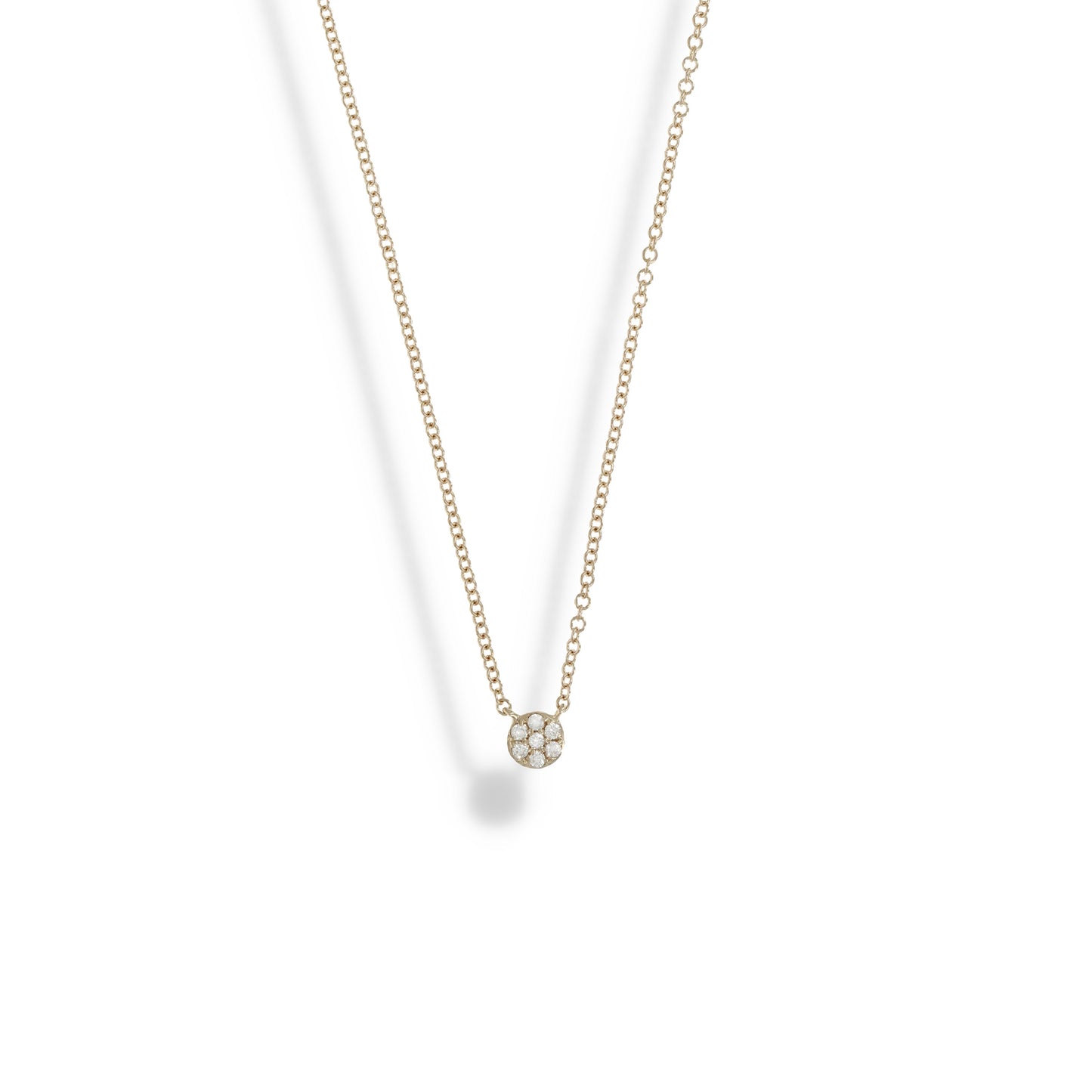 Small everyday diamond circle necklace in 14kt yellow gold | Alexandra Marks Jewelry