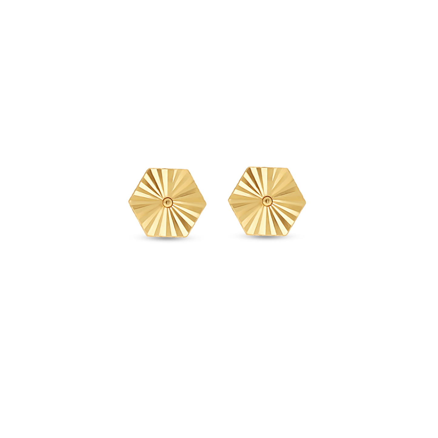 14kt Gold Diamond Cut Geometric Studs | Alexandra Marks Jewelry