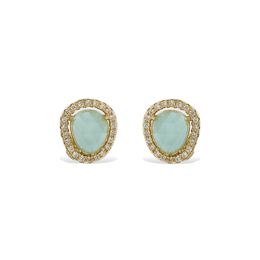 Aquamarine Gold Gemstone Stud Earrings | Alexandra Marks Jewelry