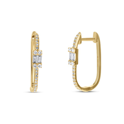 Oval Baguette & Round Diamond Hoop Earrings from Alexandra Marks Jewelry 