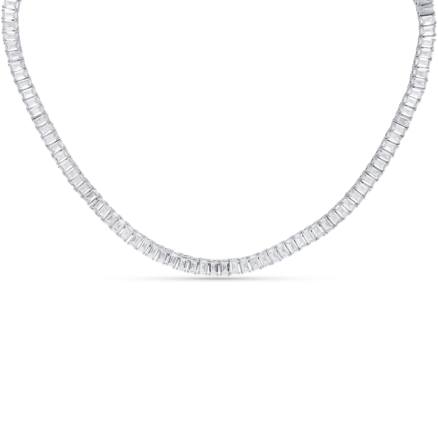 Emerald Cut CZ Tennis Necklace from Alexandra Marks Jewelry